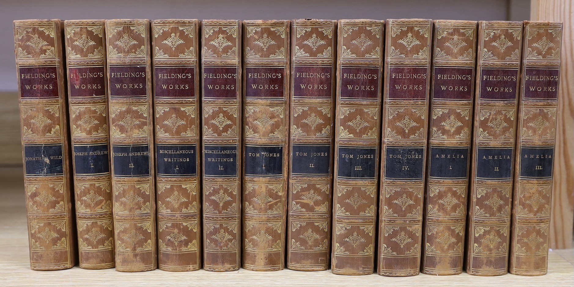 Fielding, Henry - The Works, 12 vols, 8vo, half calf, Gay and Bird, London, 1903